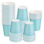 ENCHOL [50 Pack] 3 oz Paper Cups, Disposable Bathroom Cups, Small Mouthwash Cups, Mini Espresso Cups, 3oz Disposable Paper Cup for Party, Picnic, Office, and Travel (Sky Blue)