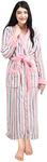 NY Threads Premium Women's Robe Plush Soft Long Bathrobe Warm Fleece Shawl Collar Spa Robe, Shaded Streaks