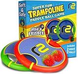 Bouncy Paddle Ball Game & Frisbee Disc: Outdoor Games for Kids Frisbees Toss and Catch Stringy Balls Set for Yard Games, Beach Games & Pool Outside Toys for Kids All Ages. Toy Gifts for Boys & Girls