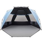 Easthills Outdoors Instant Shader Dark Shelter Pop Up Beach Tent Sun Shelter with UPF 50+ UV Protection for Kids & Family Sky Blue