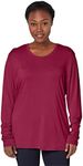 CHEROKEE Women's Long Sleeve Knit Medical Scrubs Shirt, Wine, Medium