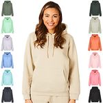 Light and Shade Women's Light and Shade Ladies Soft Touch Hoody Loungewear Hoodie Hooded Sweatshirt Top, Sand, S UK