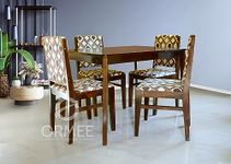 ORMEE Solid Sheesham Wood 4 Seater Dining with Chair || Dining Table Sets || Dining Room Sets || Wooden Dining Table 4 Seater with upolystory Back Rest Chair || Dining Table 4 Seater