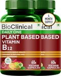 BioClinical Plant Based Vitamin B12 Supplement for Men & Women -2 Months- Organic Vit B 12 - Nature made Ayurvedic Rasayana B12 & Green Food -For Stress In Life ,Nerve & Brain Health -120 vegan capsules