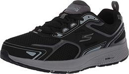 Skechers Men's GOrun Consistent - Performance Athletic Workout Running Walking Shoe Sneaker with Air Cooled Foam, Black/Grey, 12 X-Wide