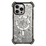 CASETiFY Bounce Case for iPhone 15 Pro Max [6X Military Grade Drop Tested / 21.3ft Drop Protection/Compatible with Magsafe] - Chrome Doodles - Clear Black