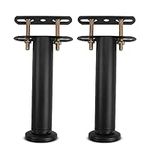 Bed Support Legs, Metal Adjustable Legs for Bed, Heavy Duty Bed Center Frame Middle Reinforce Circular Bottom Extendable Slat Support Leg for Cabinet Sofa Bed Frame Replacement Parts (Black 2 Pcs)