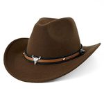 DOCILA Western Outback Cowboy Hat Men Women Style Fur Felt American Hats for Country Cowgirl Hat Brown