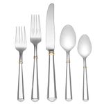 Kate Spade Todd Hill Gold 5-Piece Flatware Set, 0.85 LB, Metallic