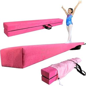 FC FUNCHEER 8FT Folding Balance Beam -Gymnastics Floor Beam - Gymnastics Equipment- Anti-Slip Bottom - Suede Cover - Carry Bag for Kids/Adults Home & Gym Center