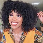 Afro Kinky Curly Human Hair Wig With Bang For Black Women Short Small Curly Human Hair Wigs 180% Density Machine Made Wigs Afro Kinky Wig 12 Inch