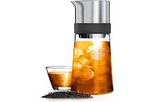 blomus Jay Iced Tea Maker, Silver/Transparent/Black, 9.2 x 9.2 x 30 cm