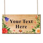 Personalised Garden Signs and Plaques for Outside Garden Signs Wooden Signs Welcome Sign Door Hanging Wall Sign Yard Signs House Plaque Home Decor Christmas Gardening Gifts with Any Text(Design 1)