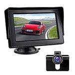 Reversing Camera Kit with 4.3'' LCD Monitor Car Rearview Backup Camera IP68 Waterproof Night Vision Parking Assistance System for Vans, Cars, Trucks, RVs, 12V