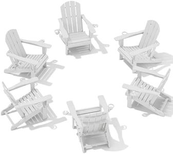 SERWALL Adirondack Chair with Cup Holders - Composite Adirondack Chairs Set of 6 HDPE Outdoor Chairs All Weather Use- White