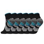 Radsocken 6 Pairs Compression Socks for Men & Women, Upgraded Plantar Fasciitis Sock for Ankle Support Pain Relief Heel Spur Pain Athletic Sports Running Medical Travel, Black&blue