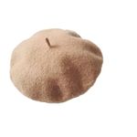 WeeH Beret Hat for Women Gril Winter Hats Wool Classic Vintage Beanie Cap, Camel, One Size