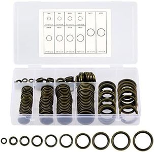 150pcs Aceite de Motor Arandelas de presión, M6-M24 Juntas de tapón de Drenaje de Metal de Caucho de Nitrilo, Anillo de Sellado de unión de Aceite Trituradores Arandelas de presión de Aceite