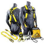 KwikSafety - Charlotte, NC - THUNDER [KIT] 3D Ring Full Body Safety Harness, 6' Lanyard, Tool Lanyard, 3' Cross Arm Strap Anchor ANSI OSHA PPE Fall Protection Arrest Restraint Construction Roofing