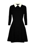 Gum & Berries Girls Collar Swing Dress Long Sleeves Flare Franki A Line Midi Skater Dresses Kids Uniform Top Black 13-14 Years