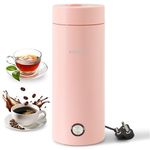 The Better Home Fumato 400 ML Portable Electric Kettle For Travel (400ML, 300W) - Fast Heating, Auto Shut-Off, Dry Boil Protection & Stainless Steel Interior - Pink
