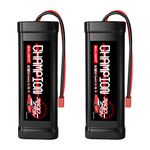 GOLDBAT 3600mAh 7.2V NiMH Battery with T Connector for RC Car RC Truck LOSI Associated HPI Kyosho Tamiya Hobby (2 Pack)
