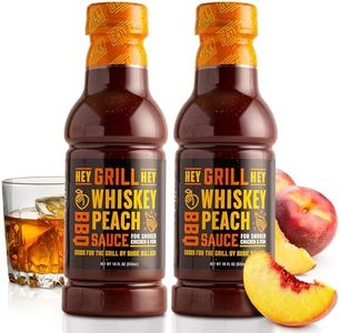 Hey Grill Hey | BBQ Sauce | Sweet and Savory, Chicken Sauce | BBQ Glaze | Salmon, Ribs | Grilling Essentials | Whiskey Peach | 2 Pack