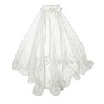 Bridal Veil, Double-layer Veil with pearls, Wedding Veil with Hairclip, Bride Hair Accessoies (Curl Edge）