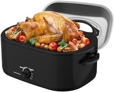 SUNVIVIPRO Roaster Oven 28 Quart, Electric Turkey Roaster with Self-Basting Lid, Removable Pan & Rack, Variable Temp Control, Stainless Steel, Black