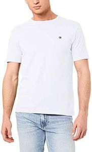 Calvin Klein Jeans Men's Ck Badge Embroidery Regular Tee, Bright White, L