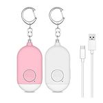 Evershop Personal Alarm Safe Sound - 130dB USB Rechargeable Emergency Self Defense Keychain Siren Security Alarms Safety Devices for Women Kids Elderly with SOS Alert Panic Button LED Flashlight