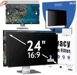 Peslv 2-PACK 24 Inch 16:9 Computer Privacy Screen for Widescreen Monitor, 24inch Removable Anti Blue Light Glare Eye Protection Shield, Black Blackout Anti Spy Desktop Security Private Filter