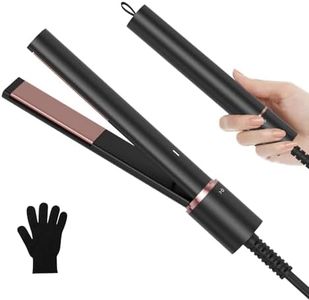Portable Mini Hair Straightener, 2 in 1 Compact Travel Straightener, Suitable for Short Hair, Fringes and Beards, Quick Heat up - 30s up to 200°C, Ceramic Plates, for Travel and Home