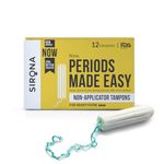 Sirona Period Made Easy Tampons - 12 Piece | For Heavy Flow | Biodegradable Tampons | FDA Approved