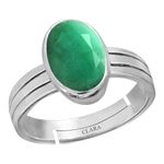 Clara Emerald Panna 7.5cts or 8.25ratti Stone Silver Adjustable Ring for Men