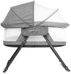 Baby Delight Slumber Deluxe Rocking Bassinet | Portable Baby Bassinet | Removable Canopy | Charcoal Tweed