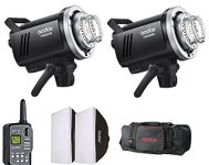 Godox MS300V-A 300W Studio Flash Kit | GN58 0.1-1.8S Recycle Time | 2.4G X System | Bowens Mount | LED Modeling Lamp for Photographic Studio Portrait Shooting | (2-Light Kit)