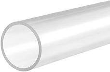 MECCANIXITY PVC Rigid Round Pipe 55mm ID 63mm OD 300mm Clear High Transparency for Water Pipe, Aquarium, Fish Tank