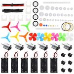 Sntieecr 6 Set DC Motors Kit, Mini Electric Motor 3V 15000RPM with 66 PCS Plastic Gears, AA Battery Holder Case, Motor Bracket, Shaft Propeller and Rocker Switch for DIY Toys Science Projects