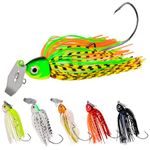 Rerii Bladed Jig Fishing Lures, Fishing Jigs for Bass Crappie Trout, Bladed Jigs Swimbaits for Freshwater, 6 Pack