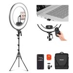 NEEWER 18 Inch Edge Lit Ring Light Kit 45W 3300lux 2900K-7000K 12 Scenes with APP 2.4G PC Mac Control Magnetic Detachable Remote Controller Stand Bag for Makeup TikTok Instagram Live Stream, RL45B