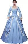 Womens Marie Antoinette Costume Dress Victorian Dresses Rococo Ball Gown 1800s Dress 2XL Blue