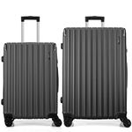 FLIEE Suitcase Set | Lightweight Hard Shell Suitcases | 4 Silent Dual Spinner Wheels | TSA 3 Digit Combination Lock | Aluminium Telescopic Handle | 2 Pcs Luggage Sets (Grey, Medium 24'' + Large 28'')