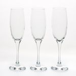 LAV 6X Clear 220ml Venue Glass Champagne Flutes - Reusable Prosecco Wine Wedding Party Drinking Glasses Gift Set