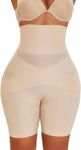 NIRDAMBHAY High Waisted Body Shaper Shorts Shapewear for Women Tummy Control Thigh Slimming Technology Underwear (Pack of 1) (Skin, L)