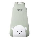 Owlivia Baby Sleep Sack, 100% Organic Cotton Toddler Sleeping Bag, 2.5 TOG Unisex Wearable Blanket For Winter (0-6 Months, Polar Bear)