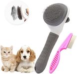 Self Cleaning Slicker Brush for Dogs and Cats, Pet Grooming Brush, Pet Hair Brush for Removes Tangles Hair and Loose Undercoat,for all Dogs and Cats