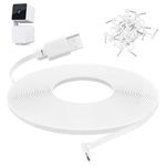 UYODM 30FT/9M L-Shape Micro USB Extension Cable Compatible with WYZE Cam Pan V3, 90 Degree Extension Charging Cable Power Your WYZE Cam Pan V3 Continuously - White