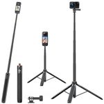 2-in-1 Invisible Selfie Stick + Tripod for Insta 360,Extension Pole for Insta360 Ace/Ace Pro/X4/X3/ONE X2/ONE X/ONE RS (1-Inch 360 excluded),All GoPro,DJI Osmo Action,Akaso Action Camera