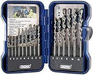 15 Piece Masonry Drill Bit Set with Case - Draper 18550 - Made From Carbride for Concrete and Brick Drills, Blue